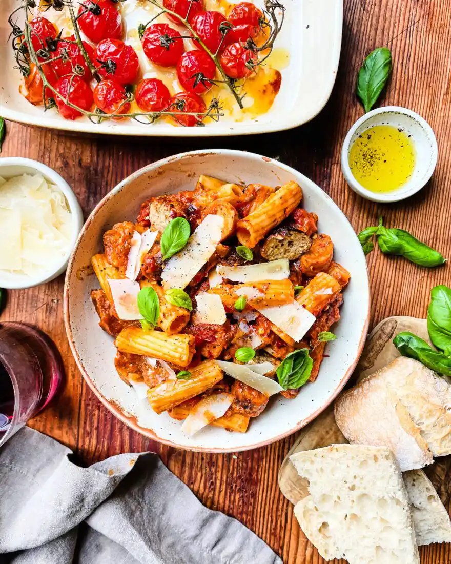 Spicy Tomato & ‘Sausage’ Rigatoni