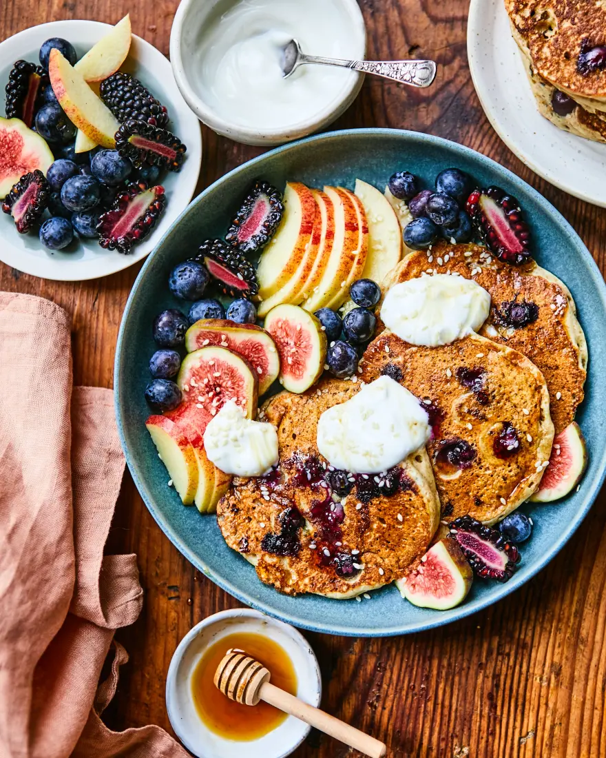 lemon and blueberry pancakes high protein